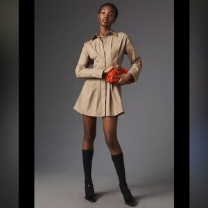 Pilcro Anthropologie Pintuck Mini Shirt Dress (Size L)